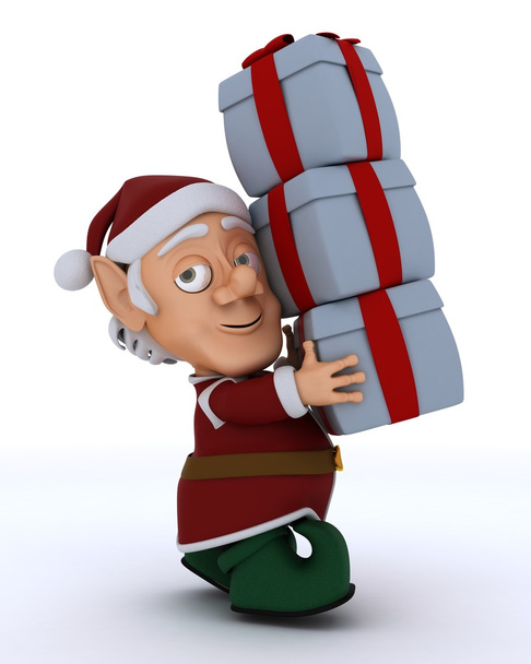 Natal Elfo carregando presentes
 - Foto, Imagem