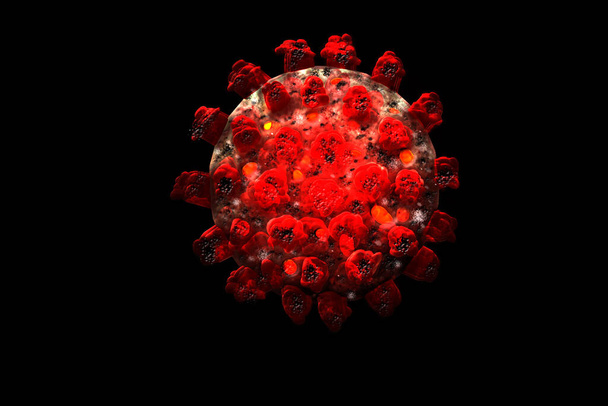 Coronavirus SARS CoV-2 Covid-19. Ziekteuitbraak. 3D-weergave. - Foto, afbeelding