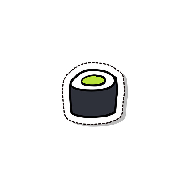 sushi doodle icoon, vector kleur illustratie - Vector, afbeelding