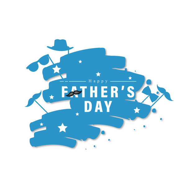 Happy Father 's Day wenskaart van wit 3d papier gesneden stijl. - Vector, afbeelding