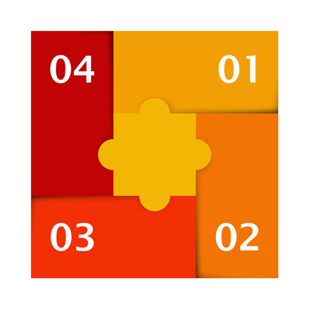 color puzzle infographic with numbers - Vector, imagen