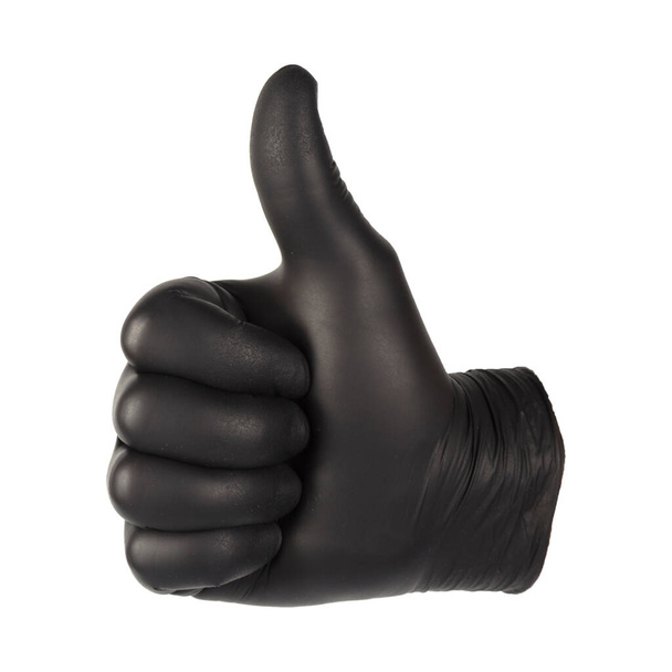 divers gestes de main en gants noirs
 - Photo, image