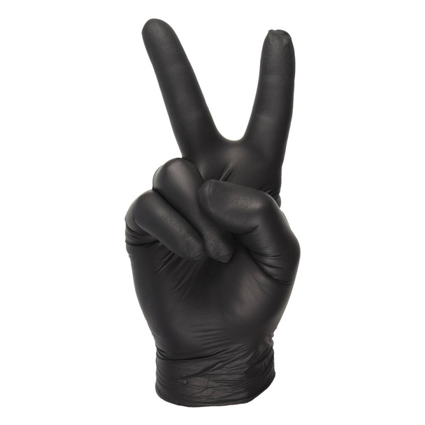 varios gestos de mano en guantes negros
 - Foto, Imagen