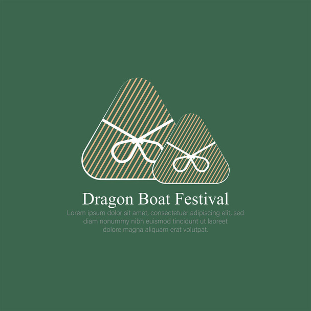 Enorme rijstknoedels, drakenboot festival. papier gesneden stijl - Vector, afbeelding