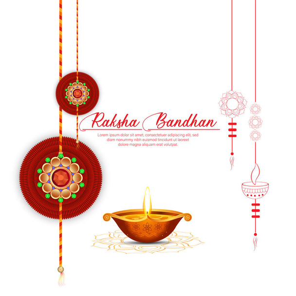 ilustração de cartão de saudação para festival indiano de irmão e irmã celebração de ligação
. - Vetor, Imagem