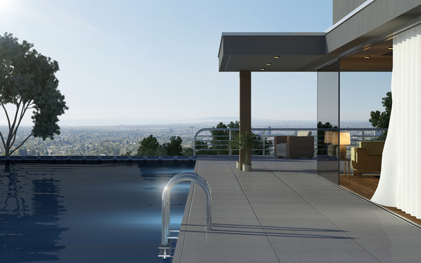 Casa moderna con piscina y hermosa vista
 - Foto, Imagen