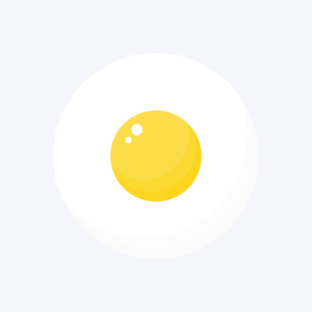 Smażone jajko wektor płaski izolowane na jasnym tle. Ilustracja symbolu śniadanie. - Wektor, obraz
