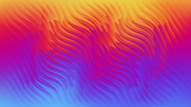 Veelkleurige gradiënt beweging neon golf achtergrond mooie digitale animatie - Video