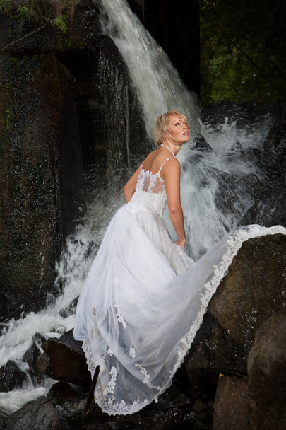 Young Bride On A River - 写真・画像