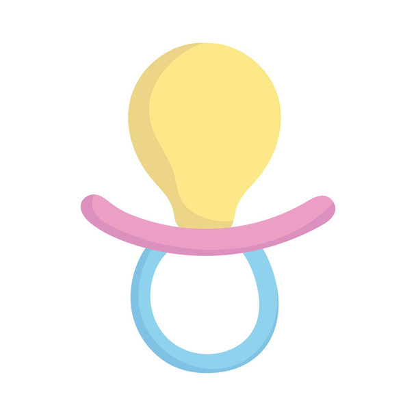 Детский душ, успокаивающий аксессуар, икона дизайна для новорожденных
 - Вектор,изображение