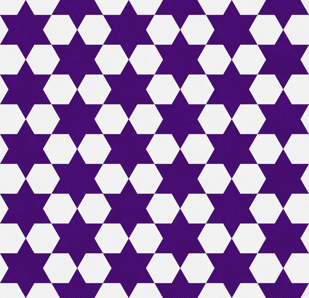 Dark Purple and White Hexagon Patterned Textured Fabric Backgrou - Photo, Image