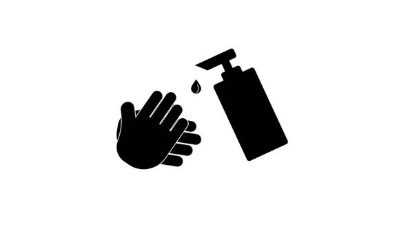 Ícone de lavagem de mão plana. Mãos limpas ícone plano - Foto, Imagem