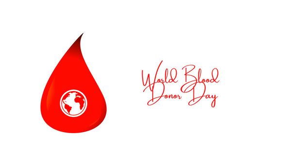 Ilustração do Dia Mundial do Doador de Sangue, fundo, desenho ou cartaz com cores vermelhas e brancas com texto Dia Mundial do Doador de Sangue 14 de junho. Cartaz de consciência com gota de sangue. Conceito de caridade e doação
. - Foto, Imagem