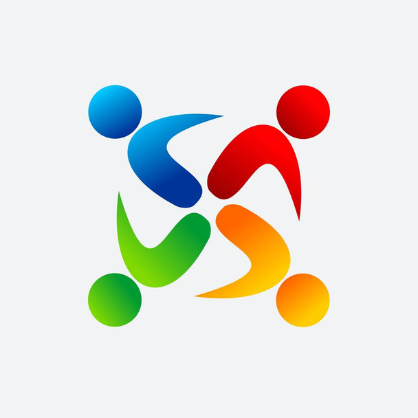 Logotipo de icono de trabajo en equipo - Vector, imagen