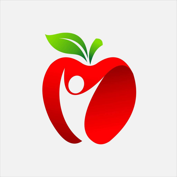 Egészséges alma vektor logó - Vektor, kép