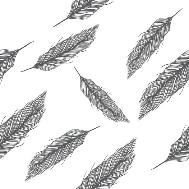 Бесшовная векторная иллюстрация перьев
 - Вектор,изображение
