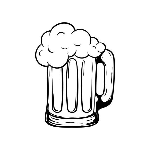 Винтажная ретро-векторная иллюстрация пива
 - Вектор,изображение