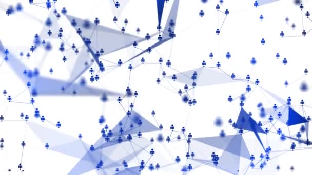 4k abstract Fondo digital con gráfico de nodos con simbo de redes sociales
 - Metraje, vídeo