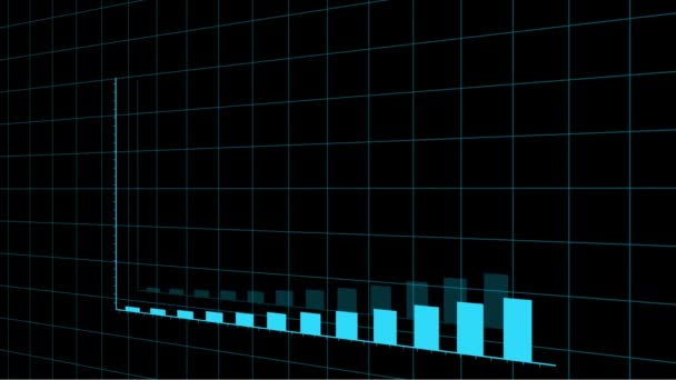 Gráfico de 4k HUD con aumento de las estadísticas de flechas y barras, tendencia digital empresarial
. - Imágenes, Vídeo