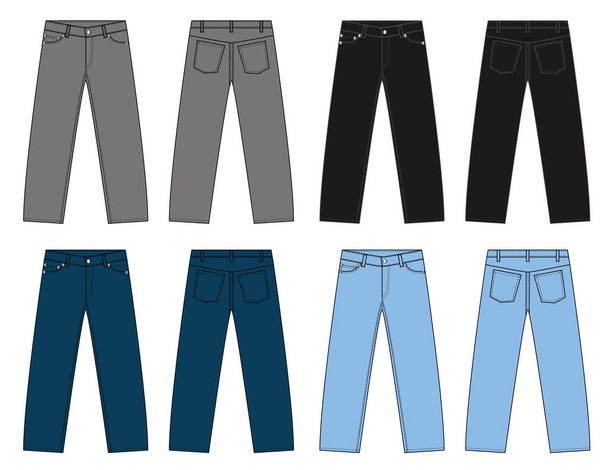 Illustration of slim denim pants / color variations - Vector, Image