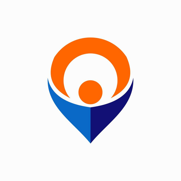 sijainti logo mukana ihmiset siluetit - Vektori, kuva