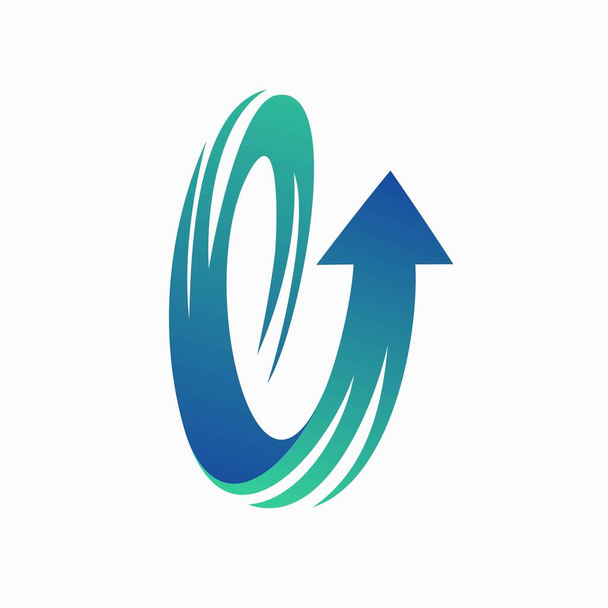 Logo flèche formé lettre e - Vecteur, image