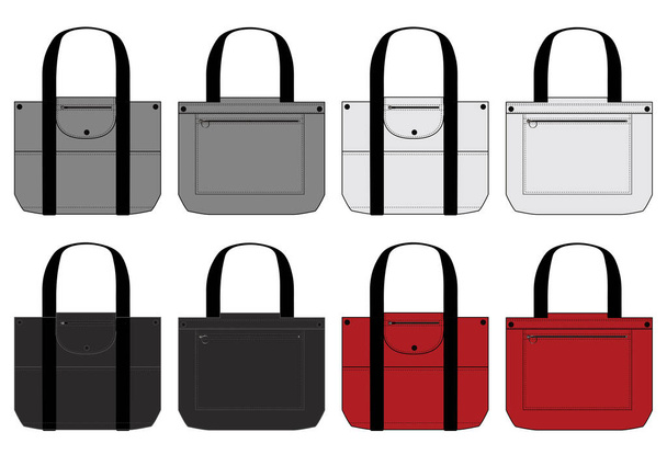 Illustration of briefcase (Tote bag) / color variations - Vektör, Görsel