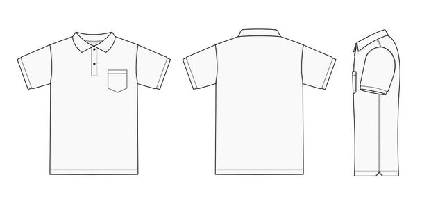 Εικονογράφηση διάνυσμα πρότυπο Polo πουκάμισο (κοντό μανίκι) - Διάνυσμα, εικόνα
