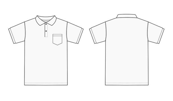 Vector sjabloon illustratie van Polo shirt (korte mouw) - Vector, afbeelding