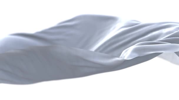 4k Witte golvende zijde stof fladderende wind, naadloze golvende vlag doek achtergrond - Video