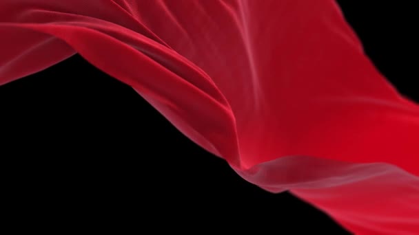 4k Punainen aaltoileva silkki kangas tuulessa, saumaton heiluttaen lippu kangas silmukka tausta. - Materiaali, video