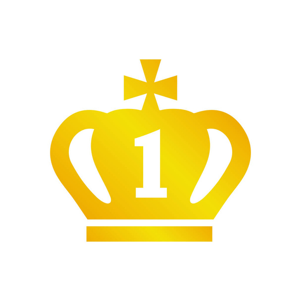 Gold crown icon / 1st place - Διάνυσμα, εικόνα