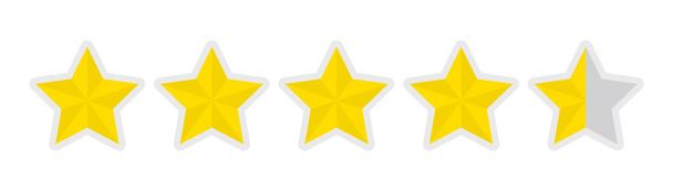 icône de notation cinq étoiles (4.5) - Vecteur, image