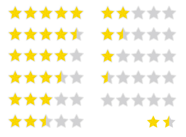Ilustração do conjunto de ícones de classificação de cinco estrelas
 - Vetor, Imagem