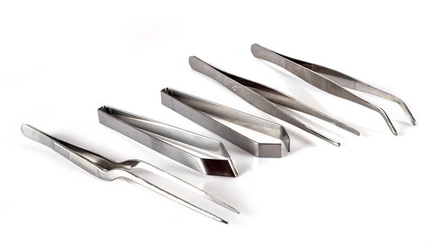 kitchen tweezers  in front of white background - Photo, Image
