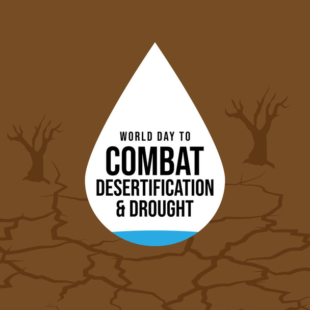 Světový den boje proti desertifikaci a suchu prapor s Desert textury pozadí vektor design. - Vektor, obrázek