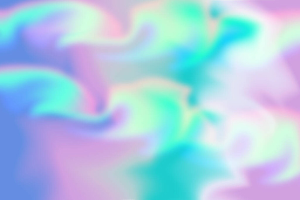  Fond abstrait en feuille d'arc-en-ciel holographique.Texture réelle holographique dans des couleurs bleu-rose-vert avec des rayures et des irrégularités. Feuille froissée de couleur olographe
.  - Photo, image