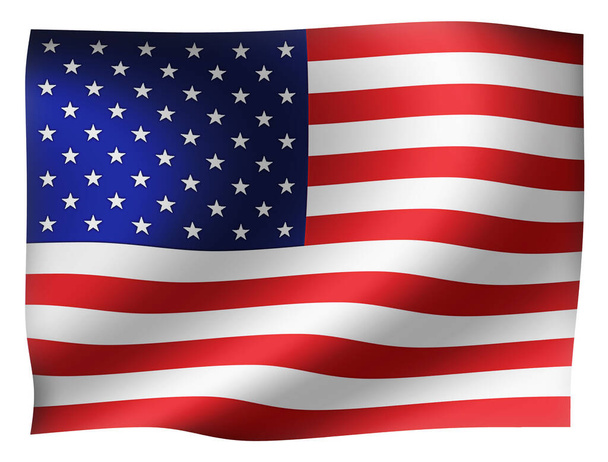ondeando bandera nacional (USA / estrellas y rayas
) - Foto, Imagen
