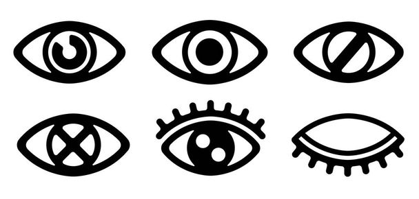 ojo, visión, conjunto de iconos de vector de vista
 - Vector, Imagen
