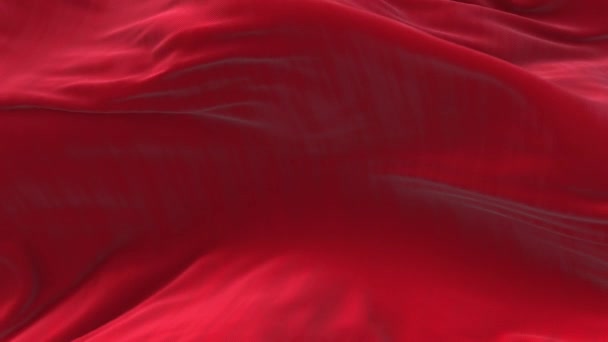 4k Rode golvende zijde stof fladderende wind, naadloze golvende vlag doek achtergrond. - Video