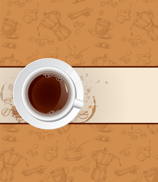 Coffee background and cup - Vettoriali, immagini