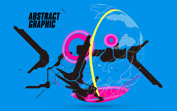 Abstract sphere graphics, futuristic concept lines, technological sense design. - Vector, Image