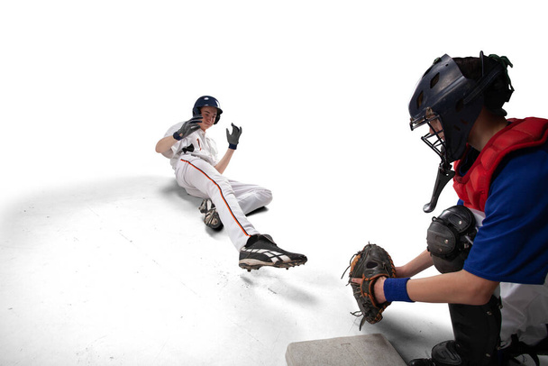 Professional baseball players isolated on white.  - Photo, Image