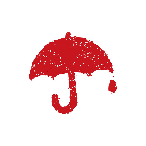 icono de sello de goma (paraguas, lluvia, día de lluvia
) - Vector, imagen