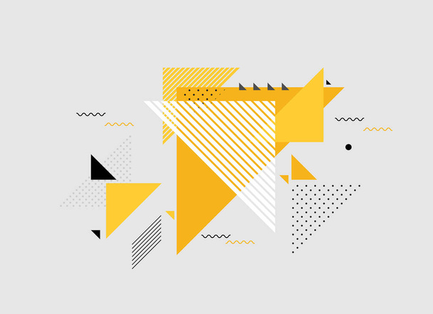 Flat vector. Minimal geometric background. Dynamic shapes composition. Eps10 vector. - ベクター画像