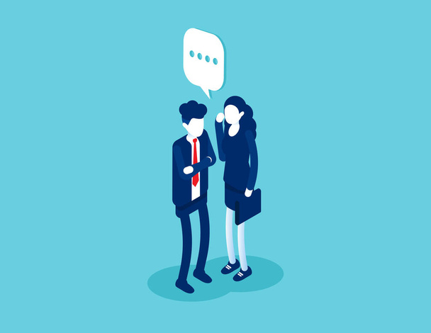 Business says something to other people. Isometric vector style - Vector, Image
