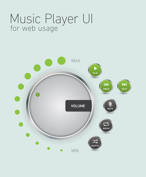 Music player felhasználói felület a webes használat - Vektor, kép
