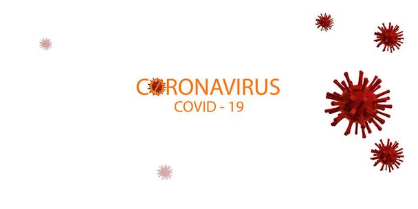 Illustrations concept coronavirus COVID-19. Coronavirus icons on white background  with copy space for your text. - Photo, Image