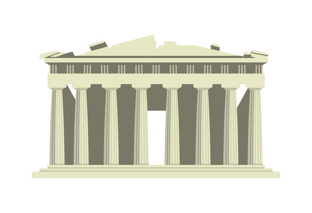 Parthenon tempel - Griekenland / Wereldberoemde gebouwen vector illustratie. - Vector, afbeelding