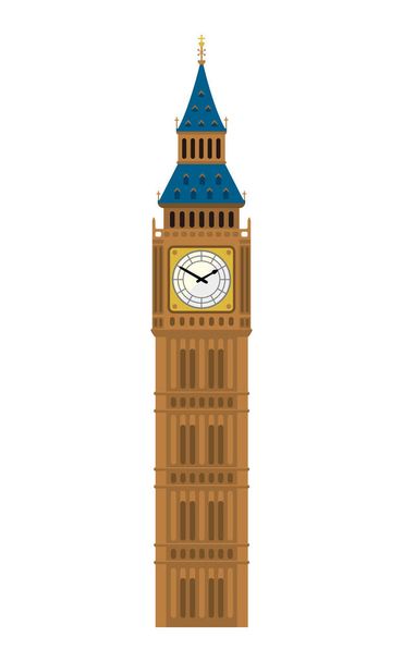 Big ben - Ηνωμένο Βασίλειο, Λονδίνο / Παγκόσμια διάσημα κτίρια διανυσματική απεικόνιση. - Διάνυσμα, εικόνα